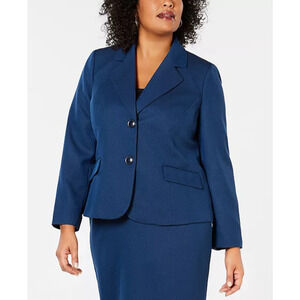 NWT Le Suit 2 PC Women's Skirt Suit Blue Indigo Plus Size 20W
